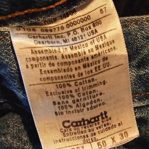 Men's Carhartt Denim Jeans Size 50 x 27.5 GUC - Picture 6 of 9